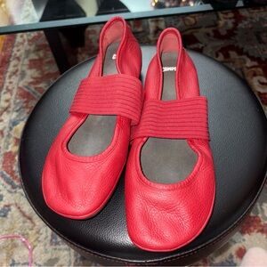 Camper Red Leather Slip-On Shoes, size 41 , ballerina shoes super comfy